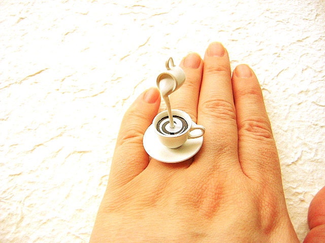 Coffee Ring Floating Miniature Food Ring Coffee With Cream
