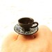 Black Teacup And Saucer Ring