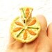 Pizza Ring Salmon Asparagus Cheese White Sauce Pizza Miniature Food Jewelry
