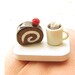 Kawaii Ring Food Coffee Chocolate Roll Cake Miniature Food Jewelry