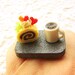 Coffee Ring Chocolate Roll Cake Miniature Food Jewelry