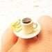 Kawaii Coffee Ring Miniature Food Jewelry