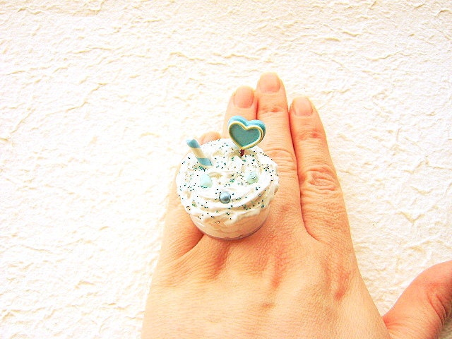 Kawaii Food Ring Ice Cream Candy Miniature Food Jewelry