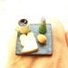 Food Ring Coffee Egg Toast Miniature Food Jewelry
