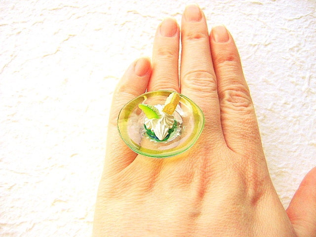 Cute Food Ring Meringue Minaiture Food Jewelry Gifts Under 10