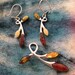 Vintage Amber Sterling Silver Pendant and Earrings Set