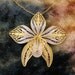 Necklaces - Sterling Silver - Vermil Silver - Orchid Flower - Silver and Gold - Filigree Floral Designed Pendant - Signed Stamped