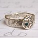 tiny blue sapphire engagement ring . woodgrain wedding ring . rustic sapphire engagement ring