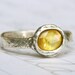 yellow sapphire engagement ring . rose cut sapphire alternative engagement ring . rustic ring . engraved illuminate ring made to order