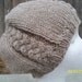 Unisex Knit Beanie With Aran Braid Cables In Pussy Willow