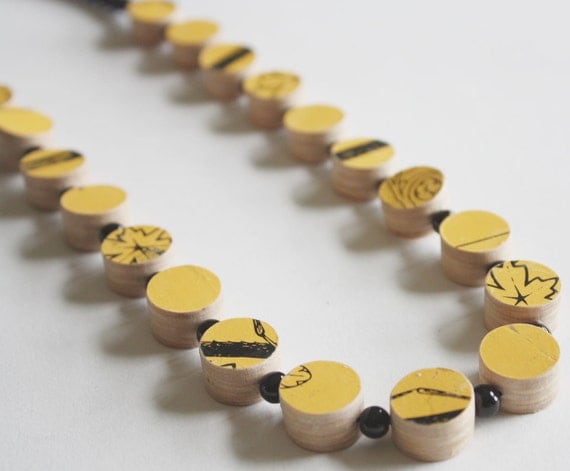 Recycled Skateboard Necklace-Grand Finale No.22 Skateboard Pearls 20"