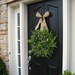 Spring Wreath - Boxwood, Fern and Burlap Bow for Year Round