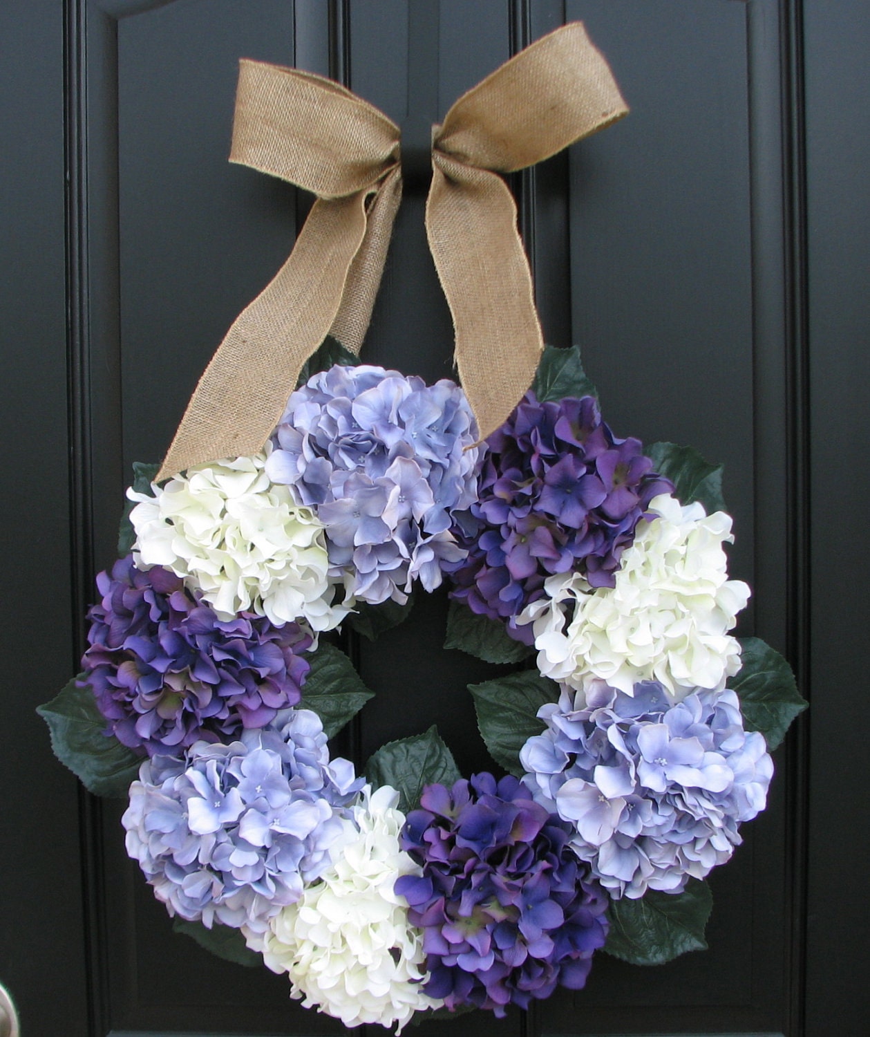 Lavender Hydrangea Wreath - Summer Hydrangeas - Front Door Wreaths