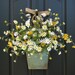 Country Cottage Decor - Front Door Wreath - Yellow Daisies - Summer Wreath