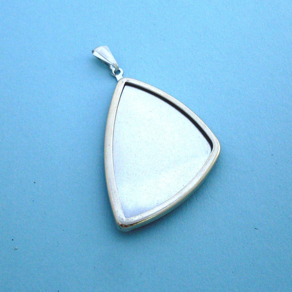 Silver Long Triangular Pendant Setting Frame Mounting 135ST