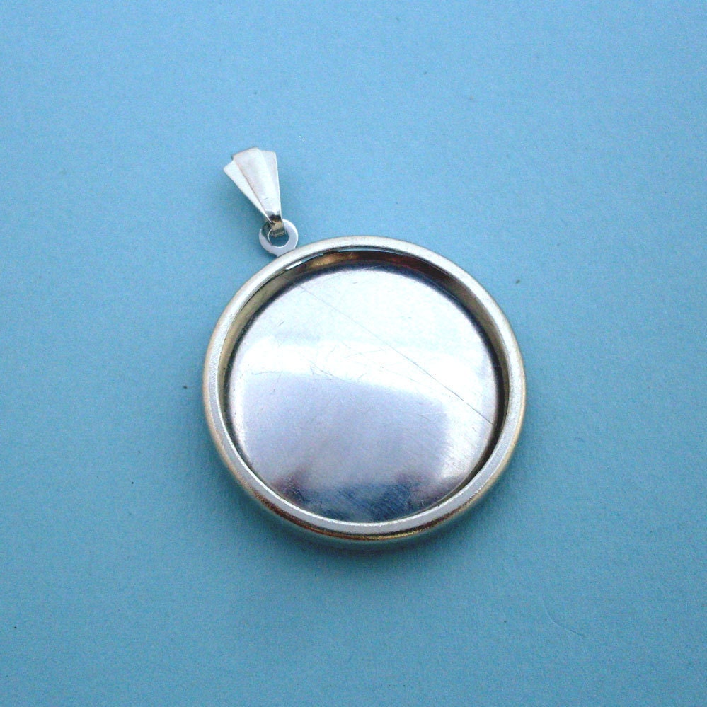Silver Round Pendant Setting Frame Mounting 137ST