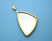 Gold Long Triangular Pendant Setting Frame Mounting 135GT