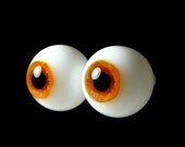 16mm pair of German Blown Glass Eyes in "Eternal Amber"