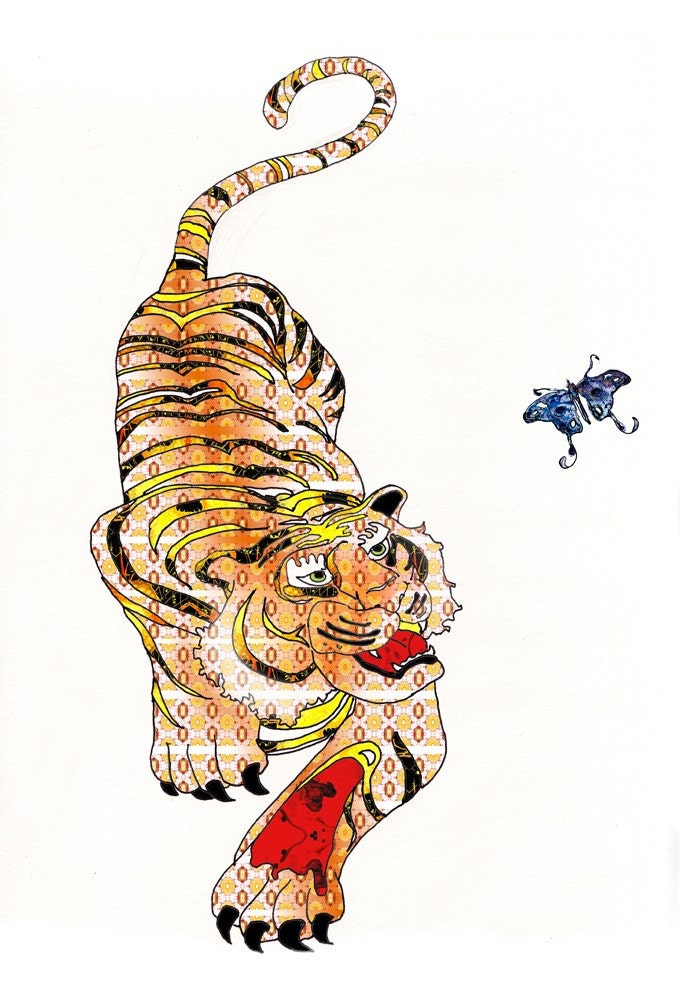 Tiger Art Print - Animal Art - Open Edition 13 x 19