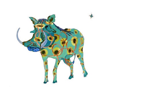 Warthog - limited edition print from original 13 x19