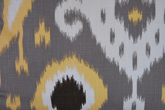 Ikat Dwell Studio Batavia Citrine Yellow Gray White 20x20 Decorative Pillow Cushion Cover