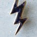 Porcelain Lightning Bolt Brooch. Blue on Blue with 22K Gold Decoration