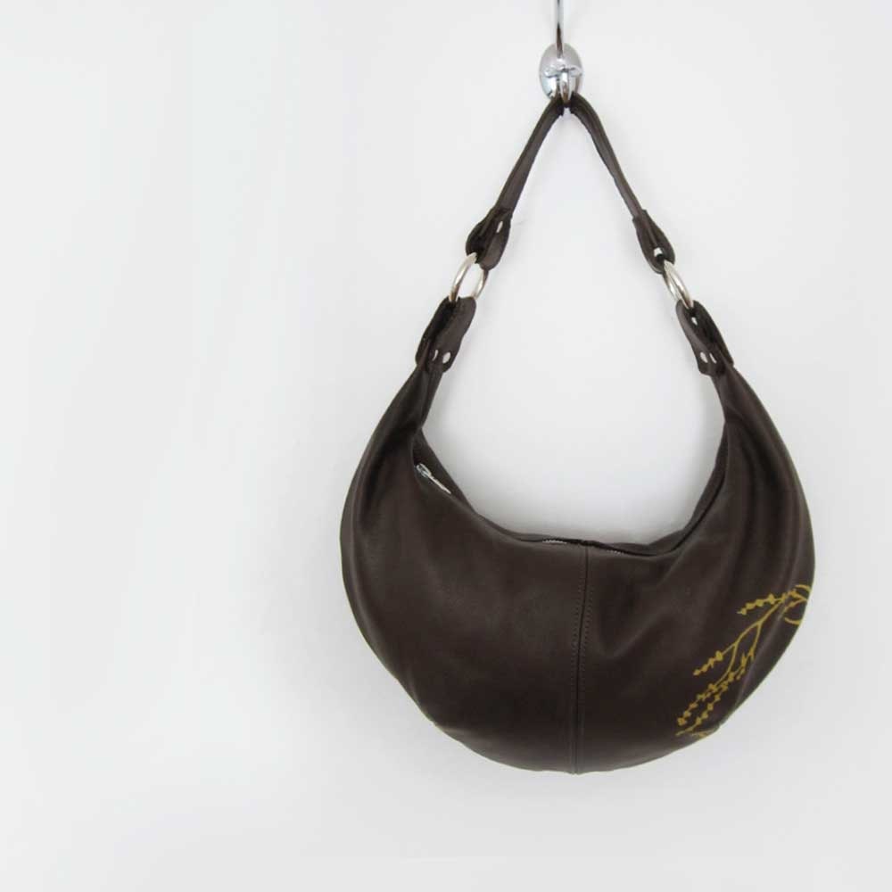 hobo - brown leather purse - leather shoulder bag - brown leather bag