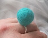 Turquoise Bling Felted Ring
