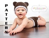 Teddy Bear Diaper Cover & Hat set PDF - Crochet Pattern 326 INSTANT DOWNLOAD