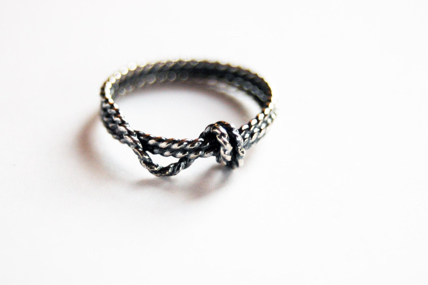Sterling Silver Lassoed Rope Love Ring