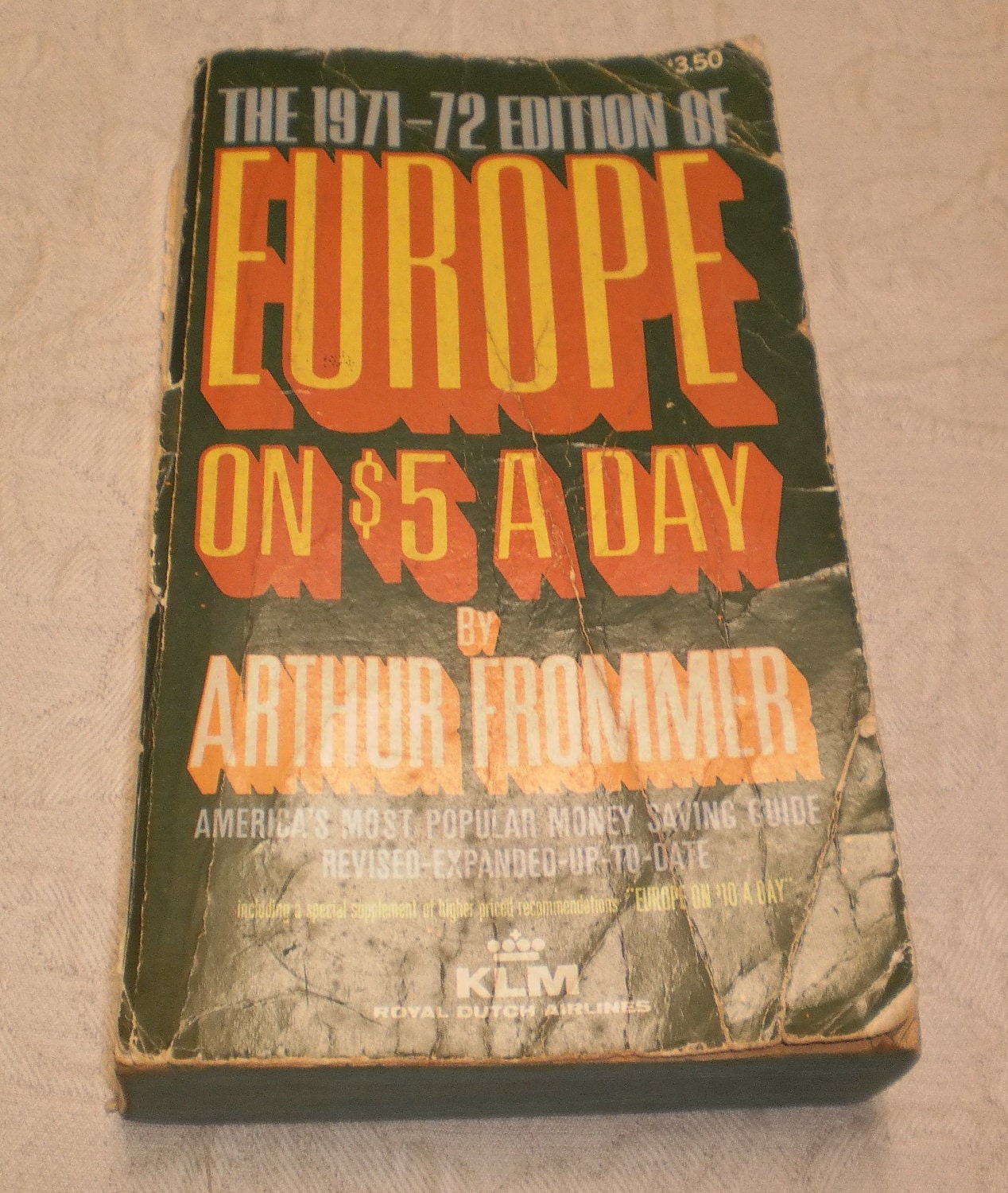 Vintage Travel Guide Europe 5 Dollars A Day Frommers Book 50 Maps for Mixed Media, Decoupage and Fun Reading