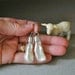 Large Biwa Pearl Drop Earrings in Sterling Silver, Hand Fabricated
