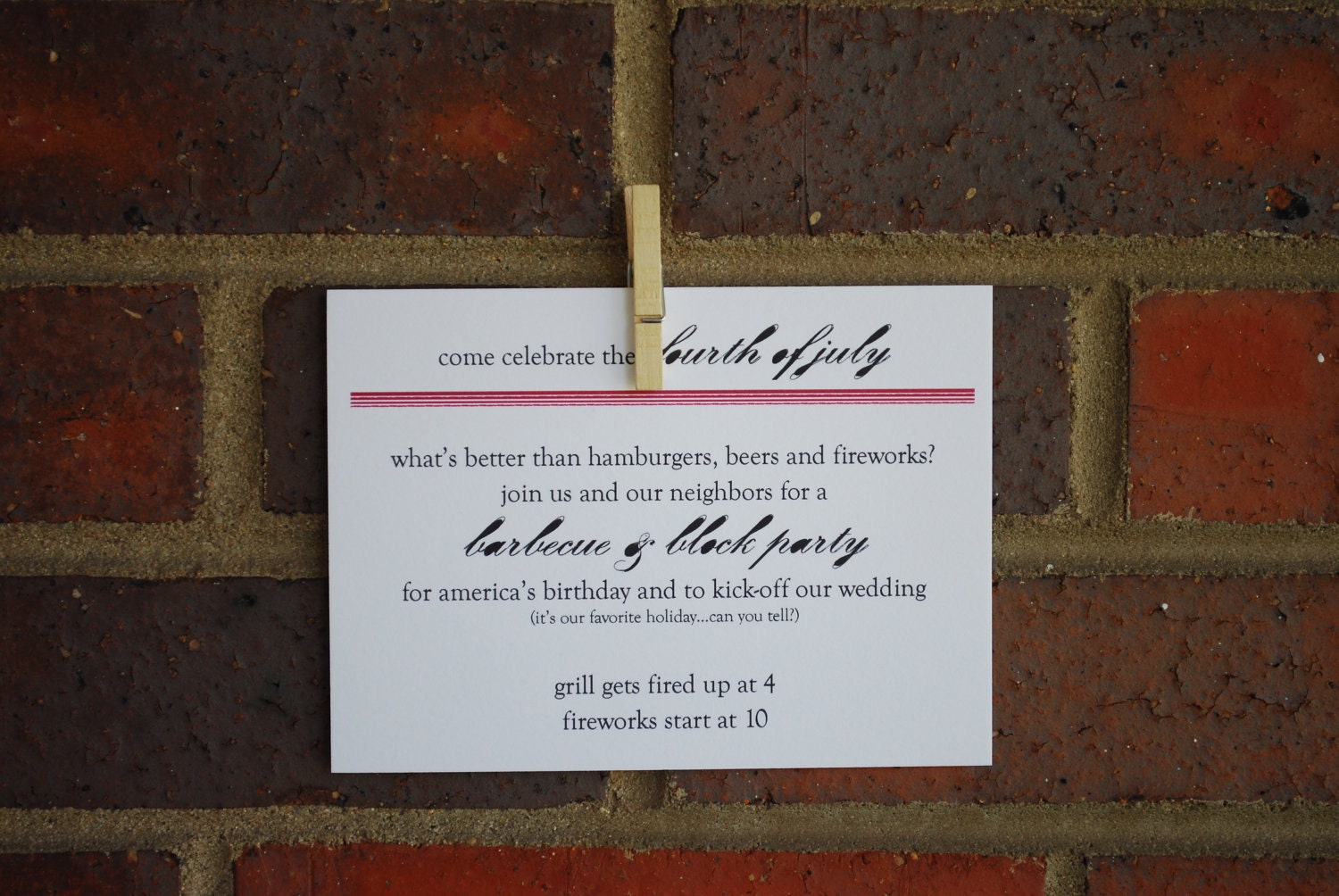 Red, White and Black Event Large Insert Card: Set of 25