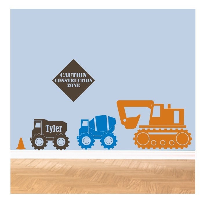 Construction Set - All boy Vinyl Decal Set - Vinyl wall art