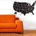 MAP OF USA- Vinyl Decal - Map of the United States