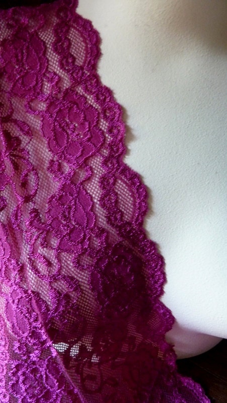 Stretch Lace in  Magenta  for Lingerie, Headbands, Costume Design  STR 2029