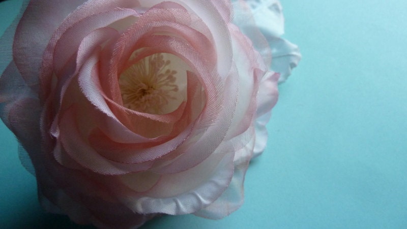 Silk Flower Vintage Millinery Rose in Shrimp Pink for Sashes, Corsages, Fascinators, Pins