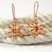 Copper Coil Earrings, Flower Earrings, Everyday Earrings