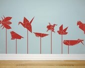 Vinyl Wall Decal for Children- Origami Graphics, Sticker, 10018