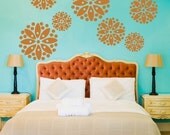 Vinyl Wall Decals- 7 Large Dotted Flower Graphics, Wallpaper, Stickers, item 10017