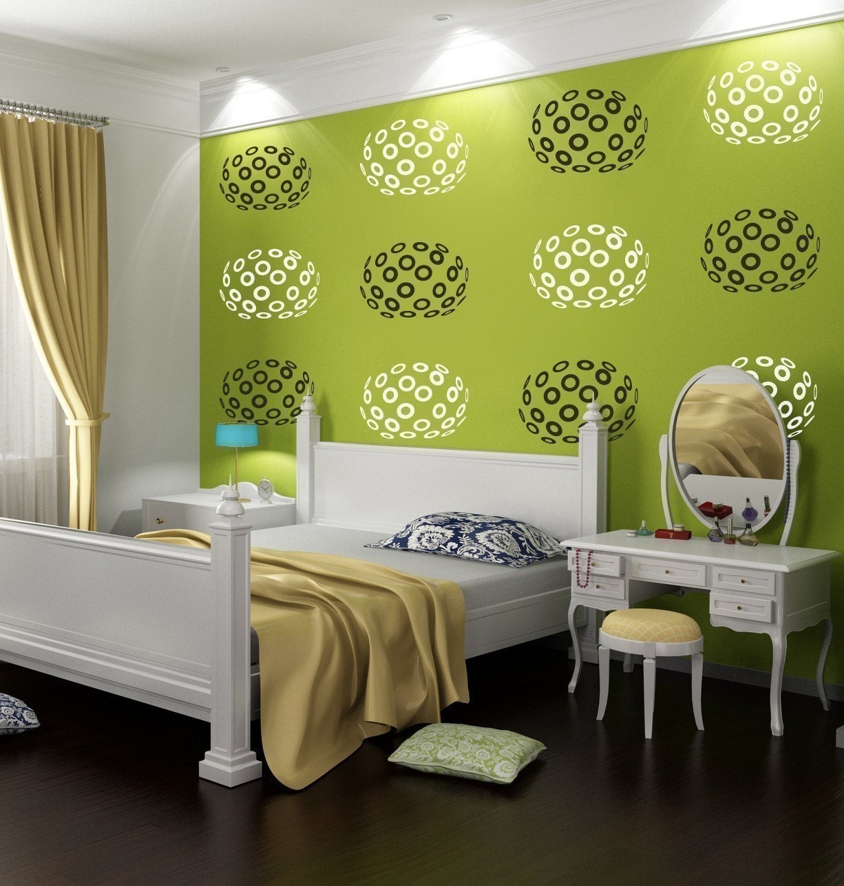 Vinyl Wall Decals, Modern Circles  - 12 graphics, Wallpaper, Stickers, item 10003