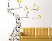 Modern Damask Tree Vinyl Wall Decal, Large Tree Graphic, Sticker, Vinyl Wall Graphic, Vinyl Wall Decal, item 30032