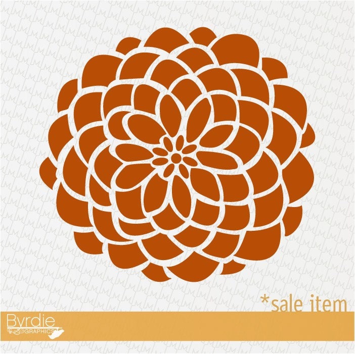 Vinyl Wall Decal SALE- 9in. BURNT ORANGE Bloom Vinyl Wall Graphic, Sticker, Flower
