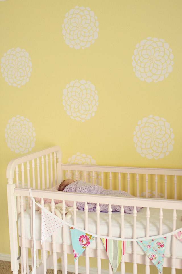 Flower Wall Decals- 10 Blooms- 13 in. or 18 blooms- 9 in., Wallpaper, Stickers, Vinyl Wall Graphics- item 10010