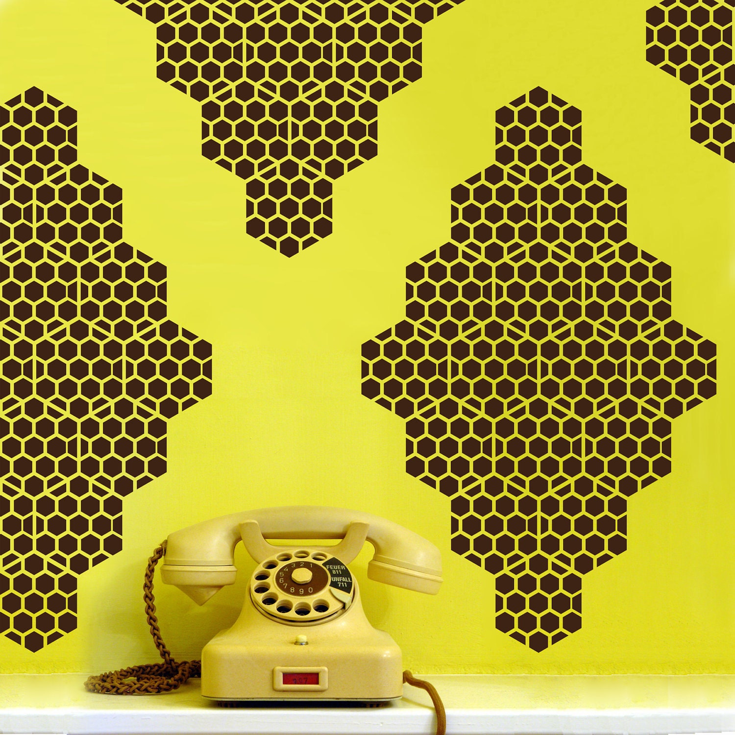 Vinyl Wall Decals, Honey Bee Diamonds- 10 Graphics, Wallpaper, Stickers,  item 10037
