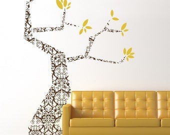 Modern Damask Tree Vinyl Wall Decal, Large Tree Graphic, Sticker, Vinyl Wall Graphic, Vinyl Wall Decal, item 30032