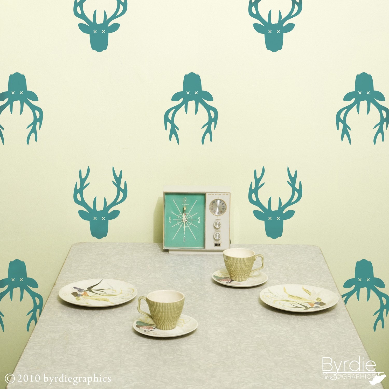 Vinyl Wall Decal, Deer Head Trophy- 10 graphics, Wallpaper, Stickers,  item 10035