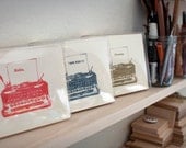 Letterpress Notecards - Vintage Typewriter - boxed set of 5 (choose message)