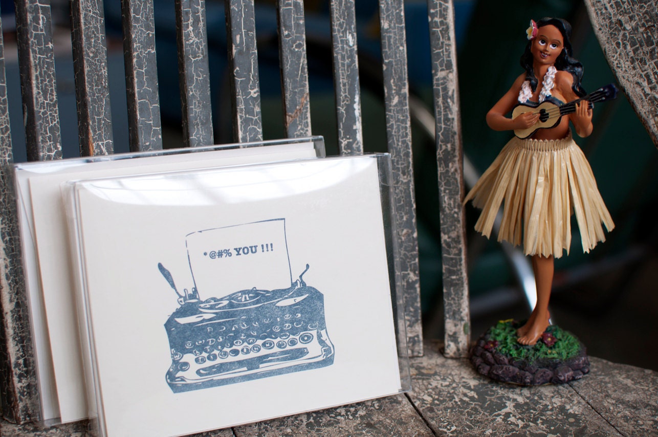 Letterpress Notecards - Vintage Typewriter - boxed set of 5