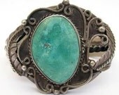 Vintage Southwestern Turquoise Silver Cuff Bracelet